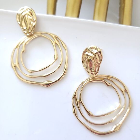 New! Zara Stainless Steel Hollow Earrings - Picture 10 of 11